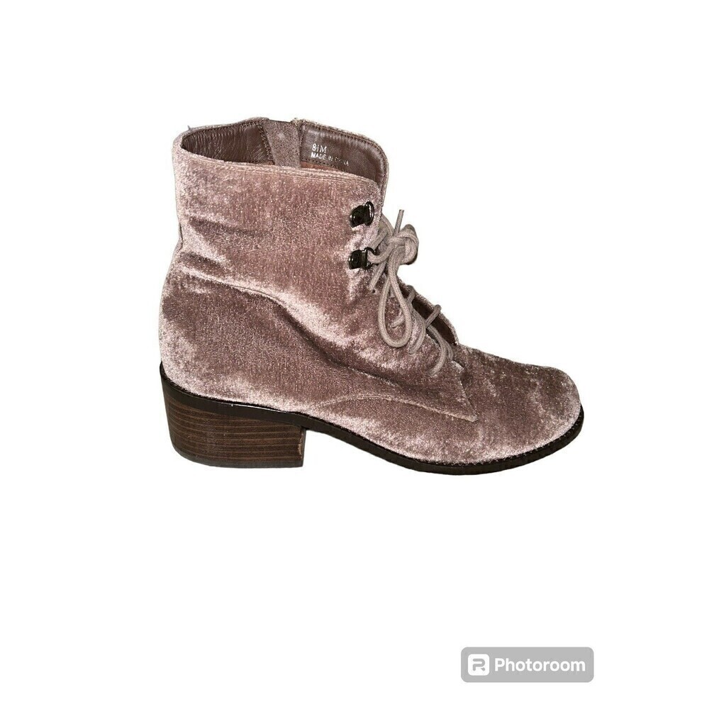 linea paolo shoes Lace Up Boots Purple Velvet‎ 8.5